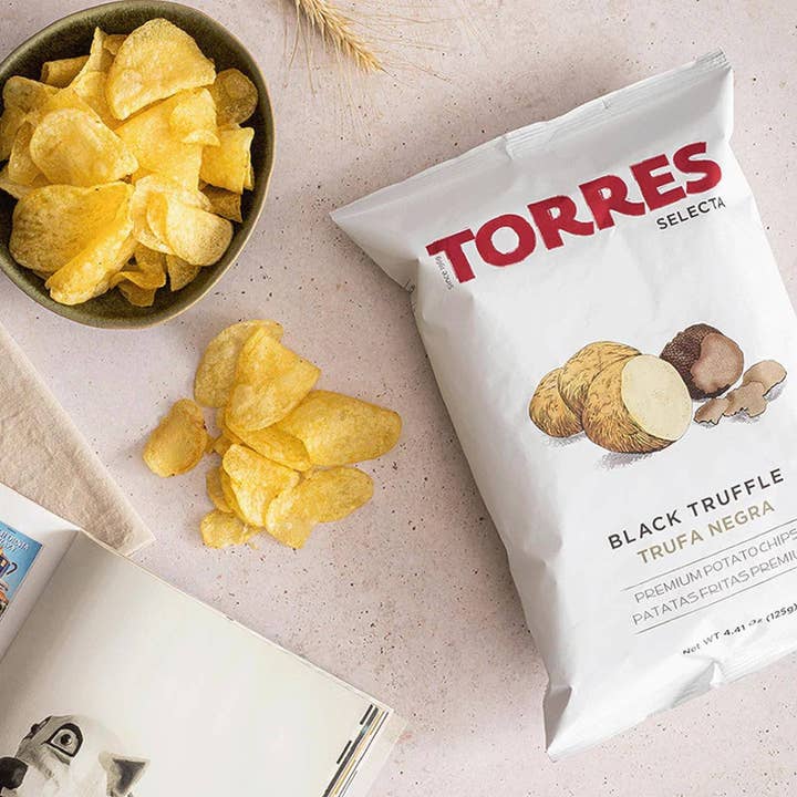 Black Truffle Torres Gourmet Potato Chips for wholesale by Number One Caviar LLC