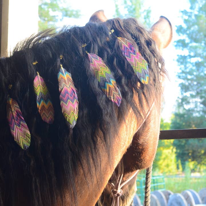 Circus Unicorn Shop – Großhandel Reitausrüstung – Mähnenfedern für Pferde, 3-teiliges Set