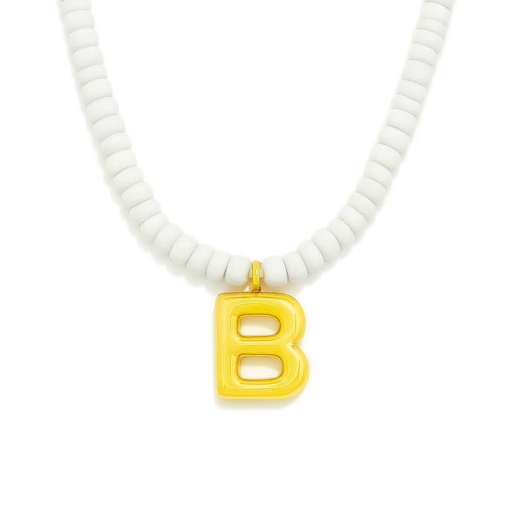 Collana con Iniziale a Bolle con Perline per la vendita all'ingrosso da parte di Beyou Jewelry