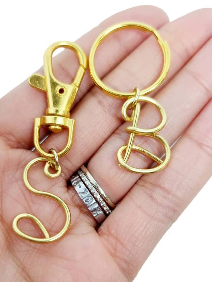 Initial Keycahin for wholesale by Dina Loves Wire