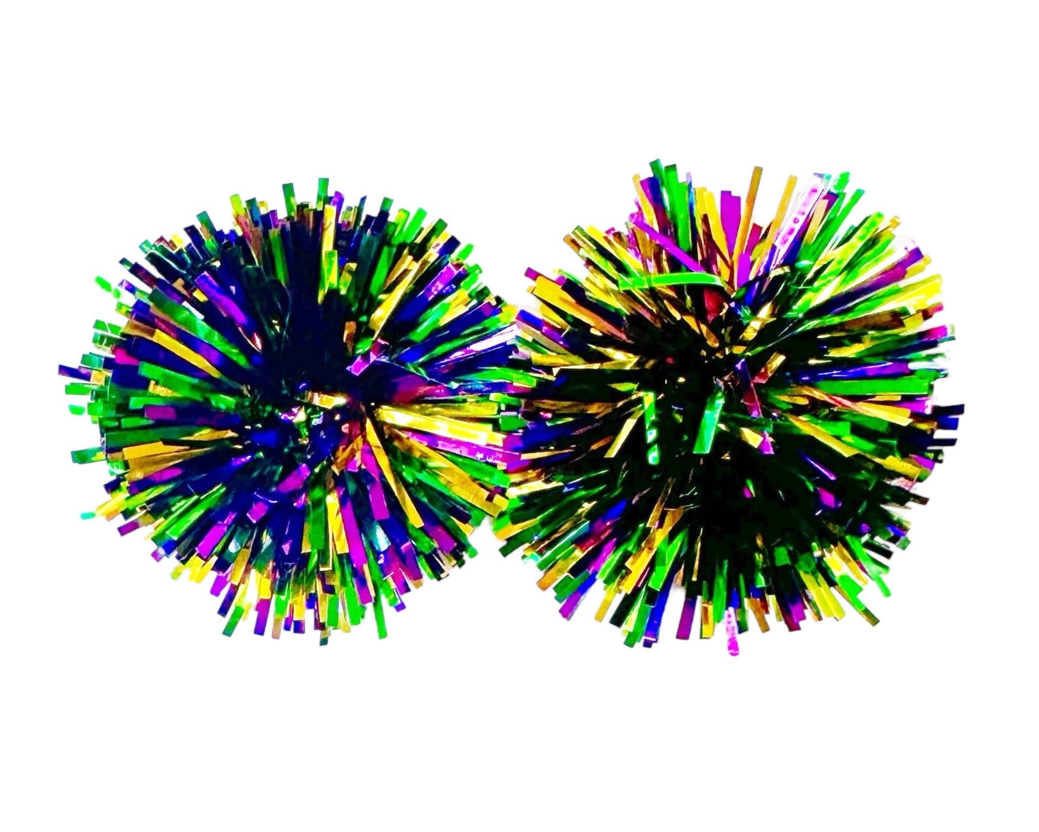 Sandy + Rizzo – wholesale Stud/post earrings – Mardi Gras Party Pom Stud Earring1