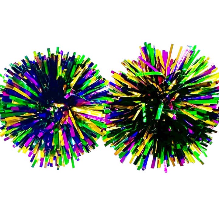 Sandy + Rizzo – wholesale Stud/post earrings – Mardi Gras Party Pom Stud Earring1
