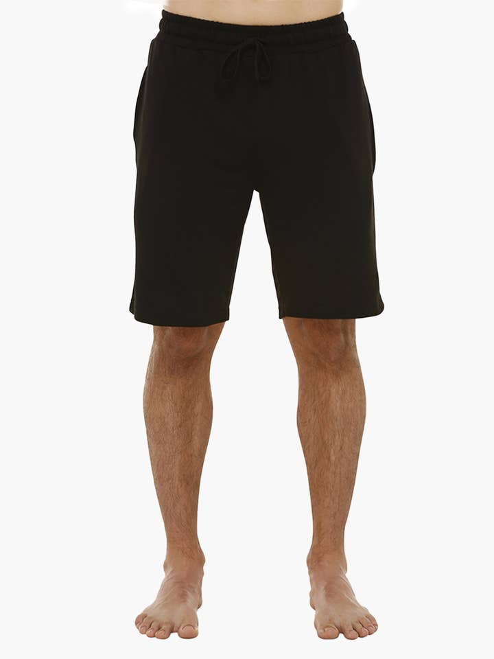 MENS COMFY BAMBOO JERSEY SLEEP SHORT - BLACK for wholesale by Bamboozld
