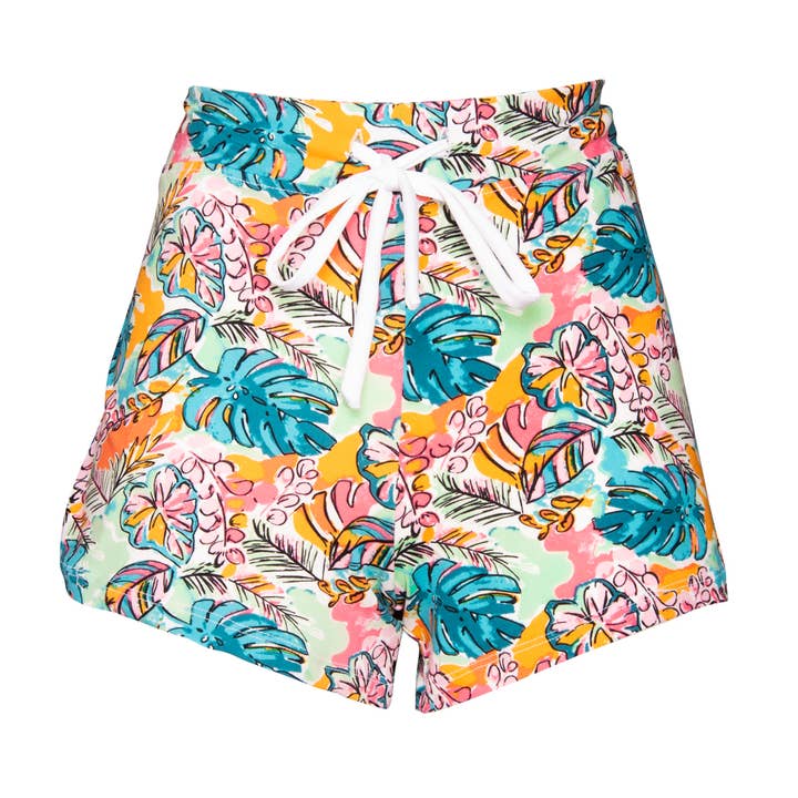 Tropical Monstera Leaf Pajama Shorts | Multi-color PJs for wholesale by Amanda Blu