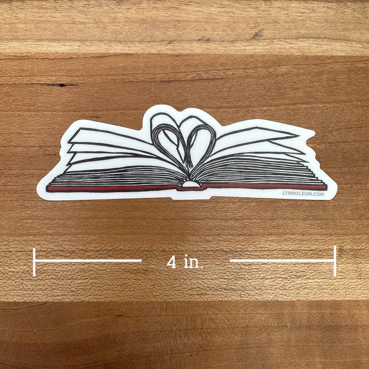 Book heart STICKER for wholesale by Lynn-oleum
