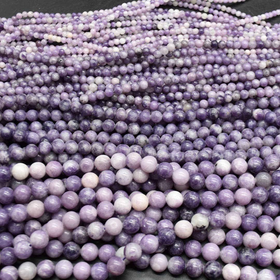 Oriental Direct Craft Supplies - Wholesale Beads - Lepidolite Semi-Precious Gemstone Round Beads 14'' Strand6