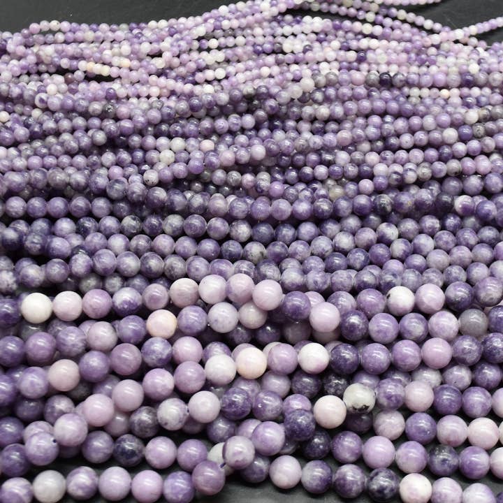 Oriental Direct Craft Supplies - Wholesale Beads - Lepidolite Semi-Precious Gemstone Round Beads 14'' Strand6