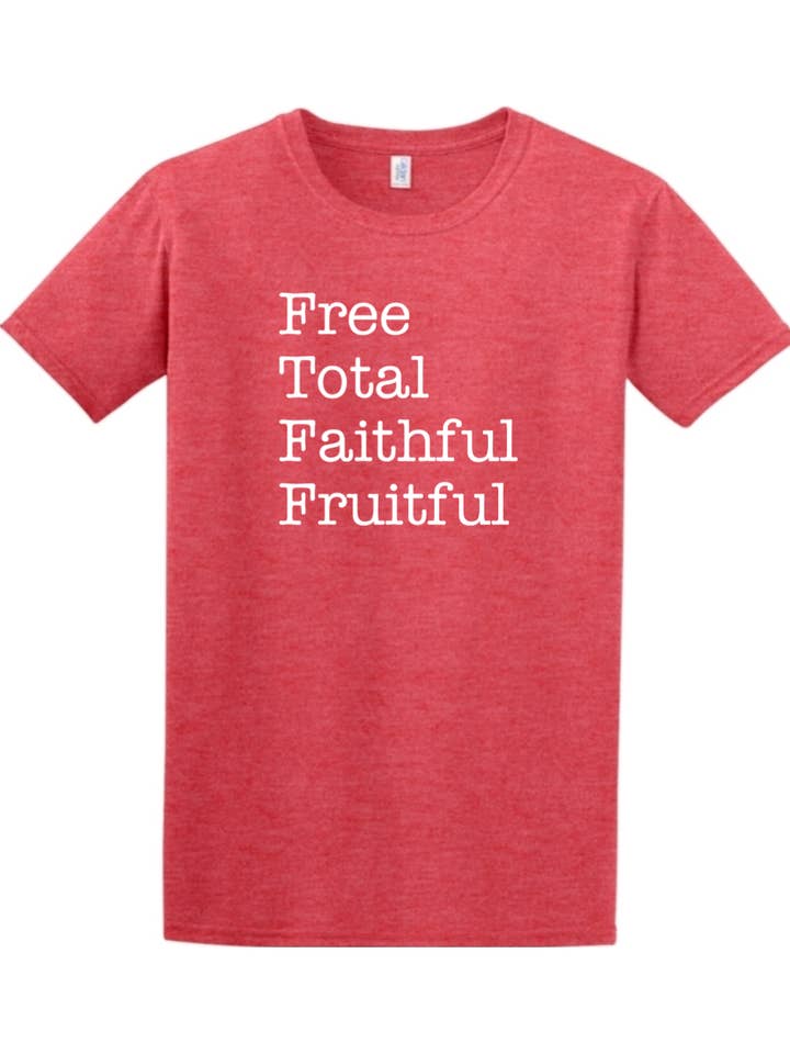 Sock Religious - Wholesale Screen Printed T-Shirt - Unisex - Free Total Faithful Fruitful - Theology of the Body Adult T-shirt3