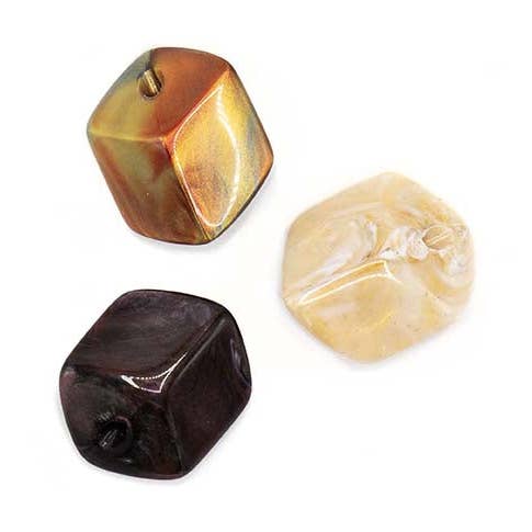Set of three Mini Cubes pendants in multi-mix gold for wholesale by FATES, style with a story