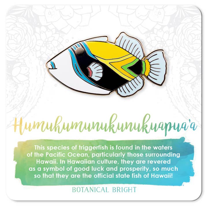 Humuhumunukunukuapua'a Enamel Pin for wholesale by Botanical Bright
