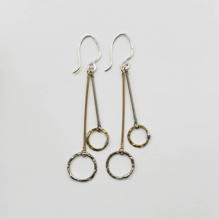 Double Strings with Hammered Circles for wholesale by Middle Sister Designs