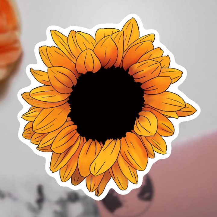 Autocollant tournesol pour la vente par Jelly Jean Designs