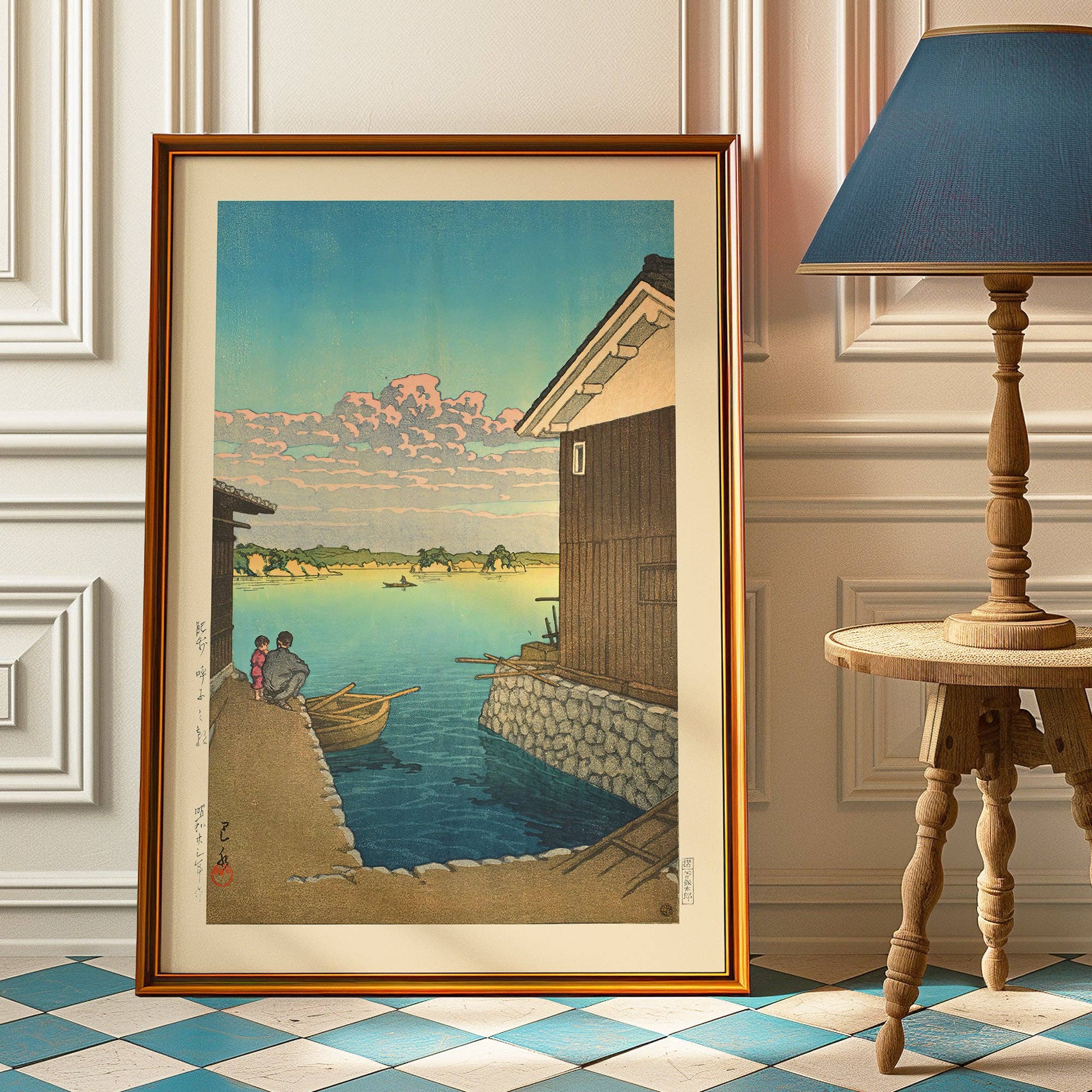 Ink & Drop – wholesale Art print – Morning in Yobuko, Hizen Print by Hasui Kawase3