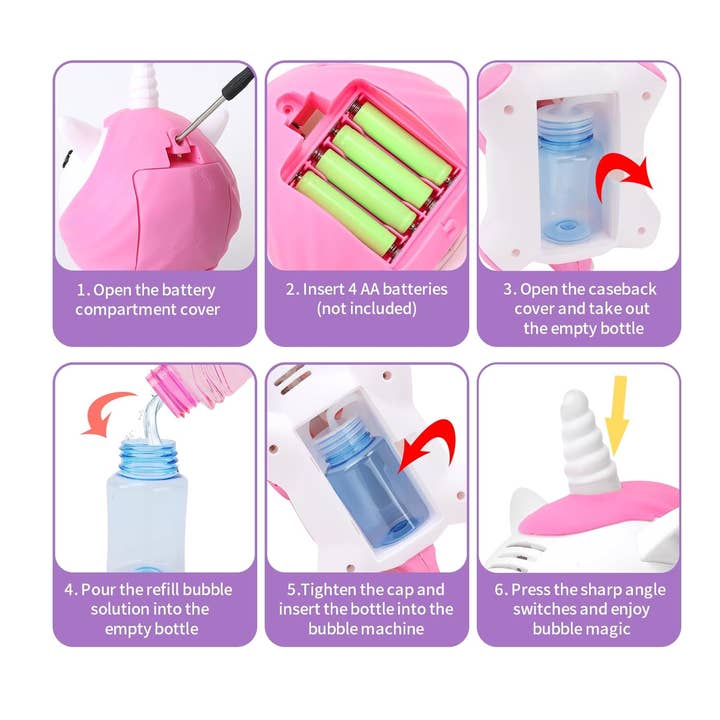 K & S WHOLESALE INC - Wholesale Bubble wand – Child - A.S.K Unicorn Bubble Toy Floor Display 48 CT4