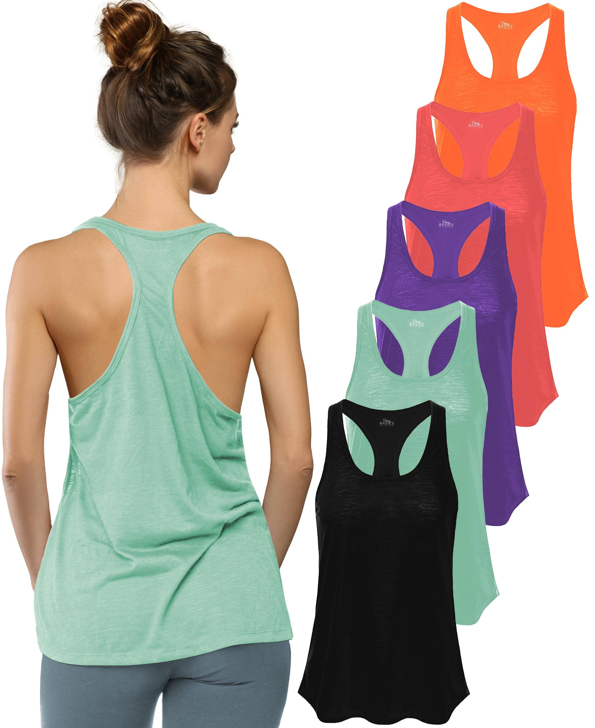 I-Wear Brands – Engroshandel Tanktop – Kvinder – 5 Pack Kvinder Svømmetøj Poly-Slub Udbrændthed Tank Top1