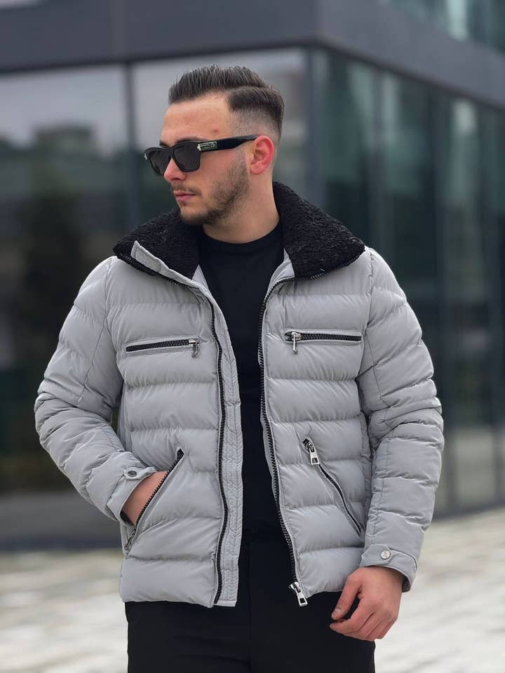 Abrigo de hombre Chaqueta acolchada peluda para venta al por mayor de PremiumDenim