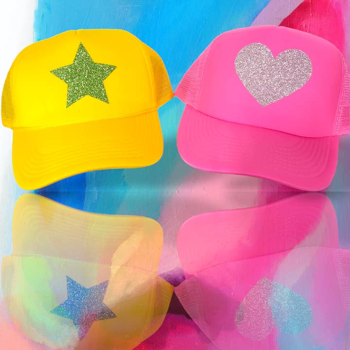 Spring easter star preppy heart glitter Trucker Hat Yeehaw for wholesale by The Candy Collections