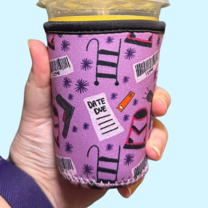 Manchon en néoprène pour tasse de café glacé Library Doodles pour la vente par Sprinkles Studios
