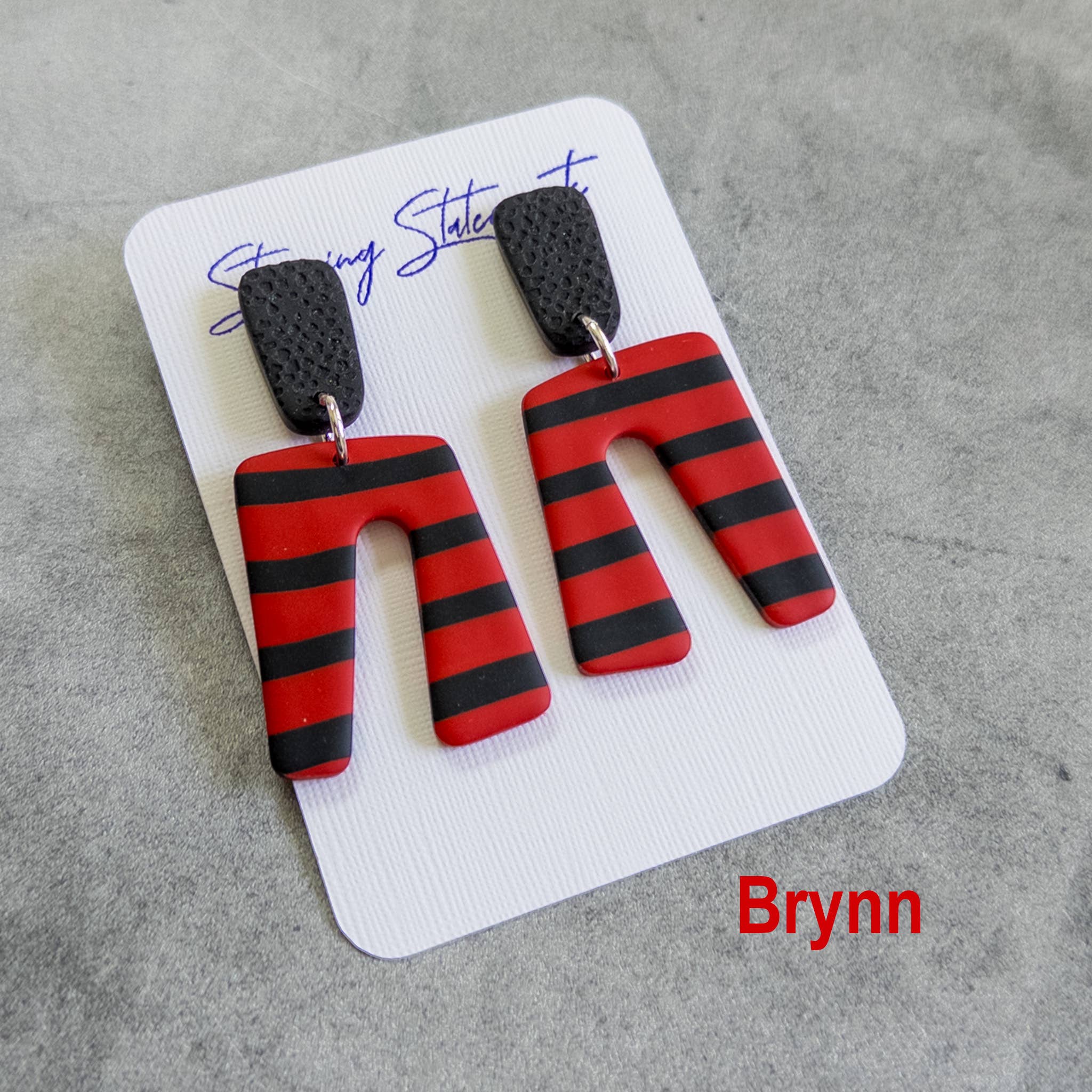 Stunning Statements - Wholesale Dangle Earrings - Brynn Gameday School Spirit Clay Earrings2