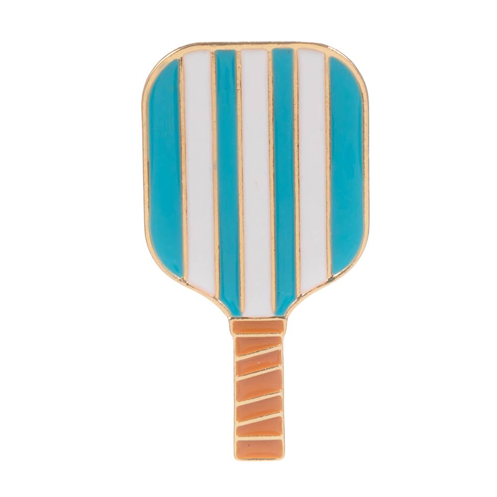 Sensibling Corp. – wholesale Brosch – Emaljerad randig pickleballracket nål brosch4