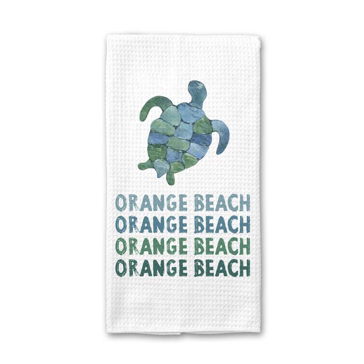 Custom City State Beach Christmas Towel Sea Turtle Decor for wholesale by Canary Road