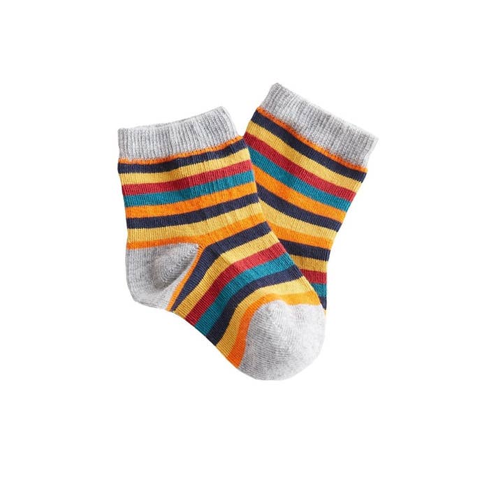 Leela Cotton Calcetines para Niños de Algodón Orgánico 98%, Pack de 6 | Mostaza + Azul Marino + Raya Naranja para venta al por mayor de Treehouse