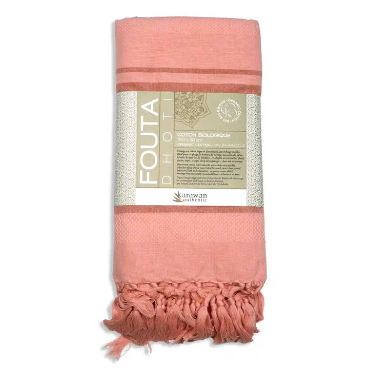 Karawan Authentic - Wholesale Beach Towel - GOTS ORGANIC COTTON HAMMAM TOWEL - GARDEN - CORAL color4