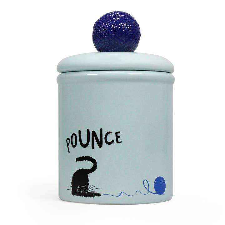 Pot à friandises en céramique pour animaux de compagnie Cat pour la vente par Half Moon Bay By Design