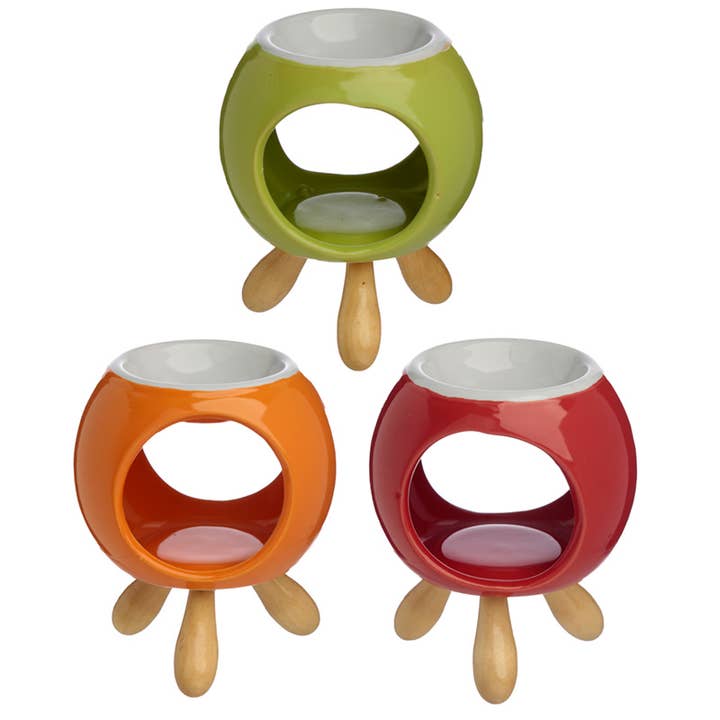 Puckator Ltd – wholesale Oil warmer – Eden Round Ceramic Oil Burner with Feet