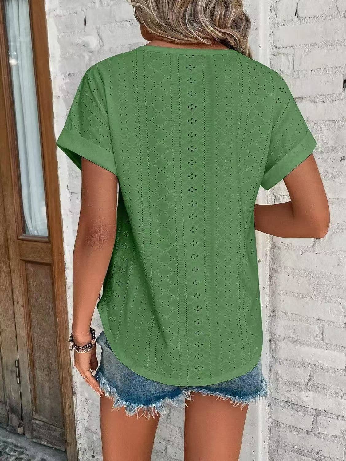 Lovesoft - Wholesale Blouse - Dames - Dames Casual Korte Mouw Shirts Effen Kleur Trendy Blouses16