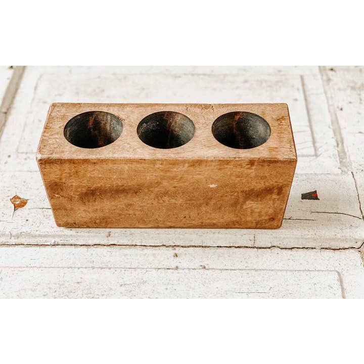 Rustic Farm - Wholesale Decorative Tabletop Object - Sugar Mold - 3 Hole, Handmade, Farmhouse Décor #B - 6.2