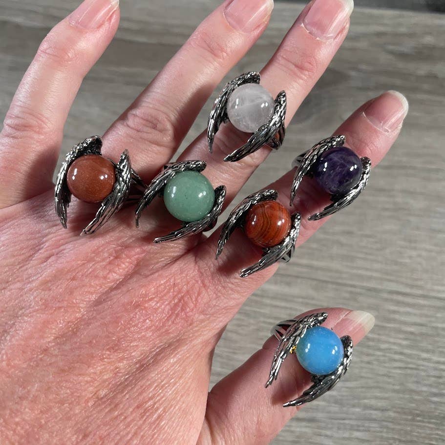 Keystone Crystals - Wholesale Cocktail/Statement Ring - Assorted Gemstone Rings in Pot Metal – Mixed Sizes0