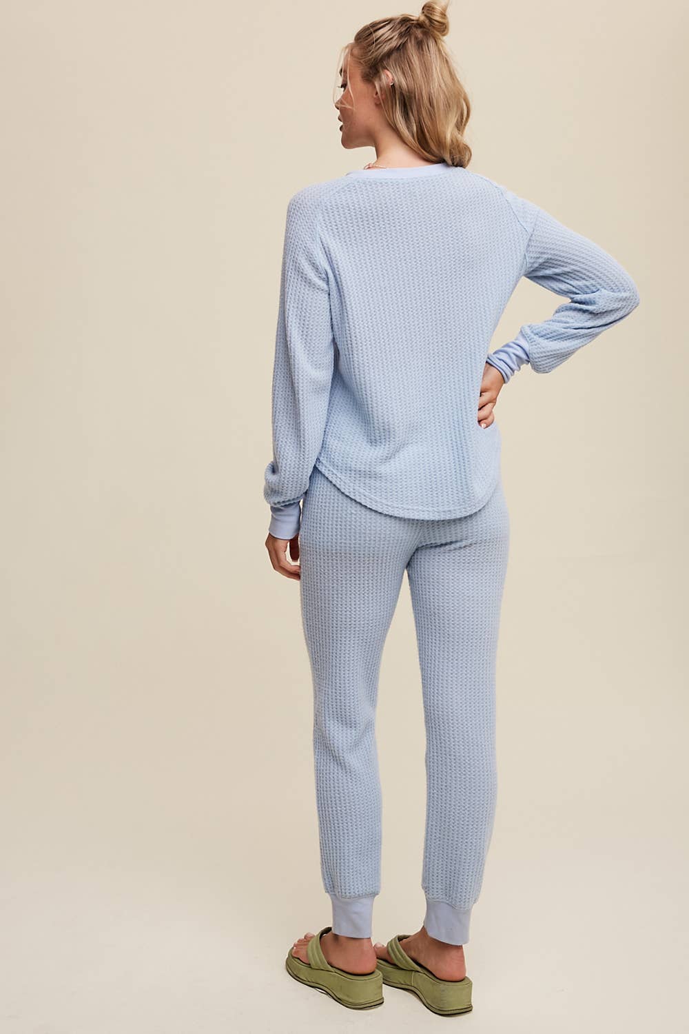 Listicle - Venta al por mayor Conjunto de ropa cómoda - Mujer - Conjunto de descanso de punto waffle LSET0997