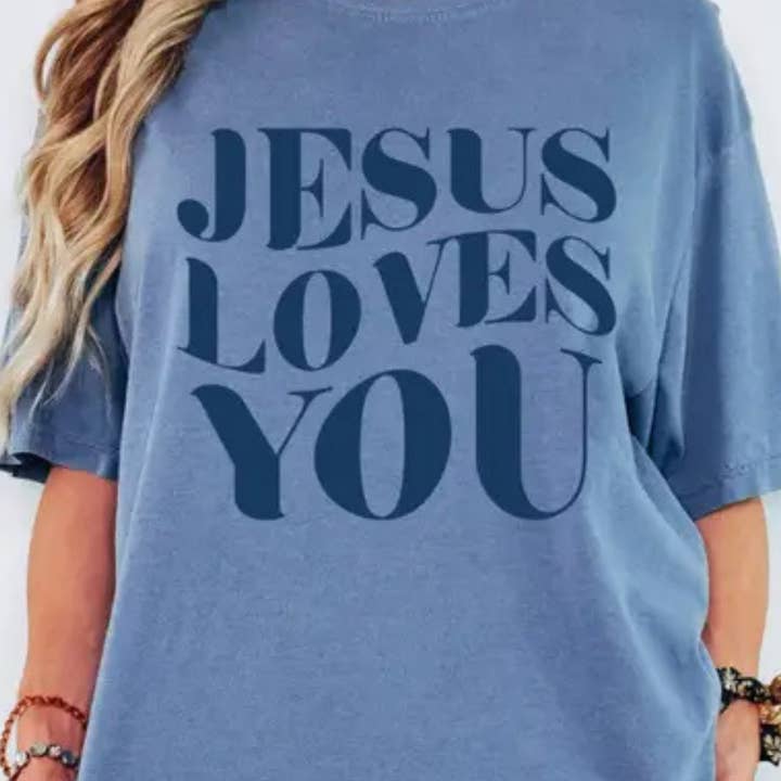 Jesus Loves You Christian Comfort Colors Tee for wholesale by MELODY FAYE