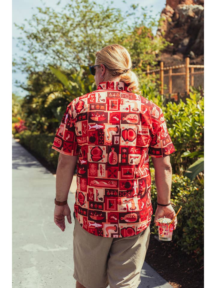 Park Candy - Wholesale Shirt - Unisex - Red Lava Tiki Tiki Button Up Shirt5