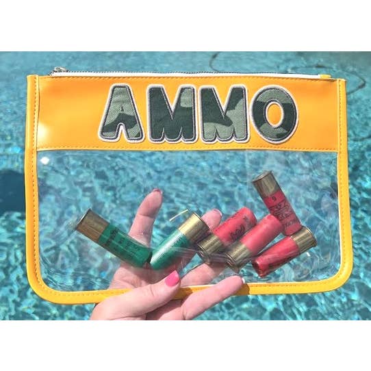 AMMO Faux läder Zip påse med Chenille brev Patch för wholesale av Dilworth Road