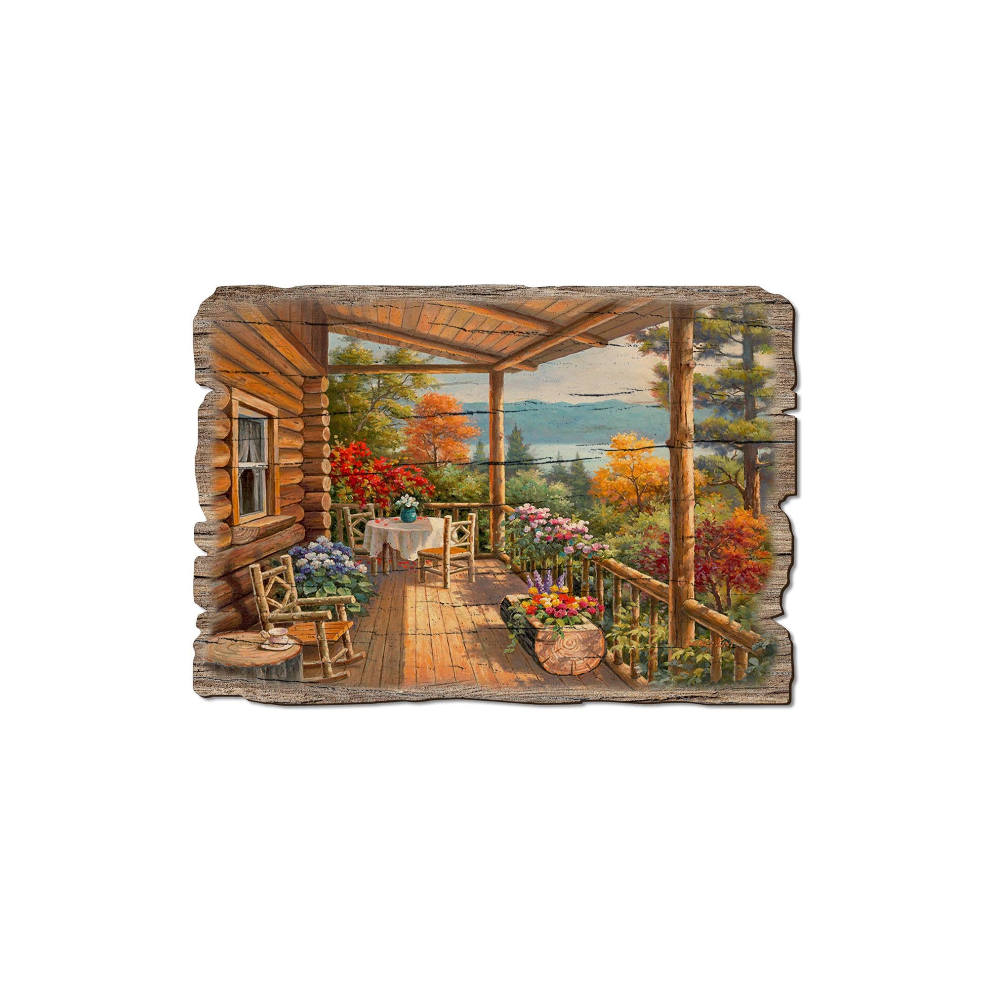 DaydreamHQ - Wholesale Postcard - Summer Deck - Rustic Cabin Edge Wood Postcards & Magnets1