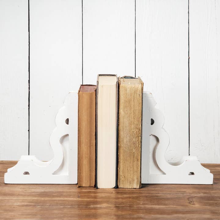 Foreside Home & Garden - Wholesale Bookend - Set 2 White Corbel Vintage Bookends