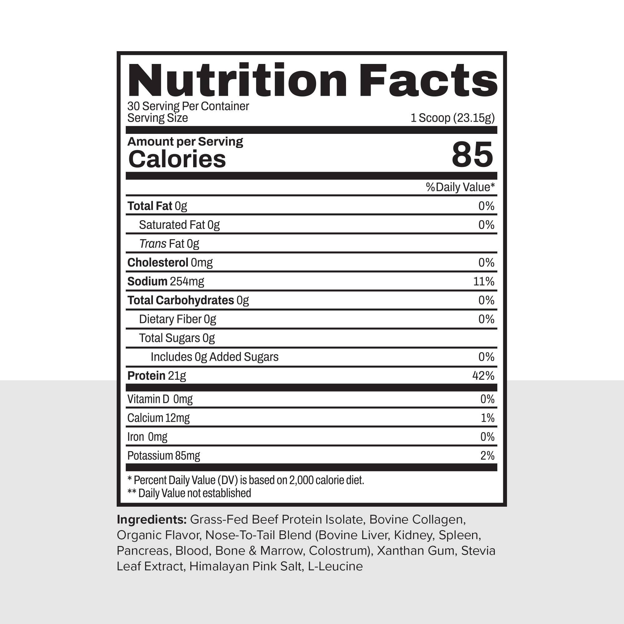 Noble Origins - Wholesale Protein/Superfood Powder - Noble Grass-Fed Beef Protein: Vanilla1