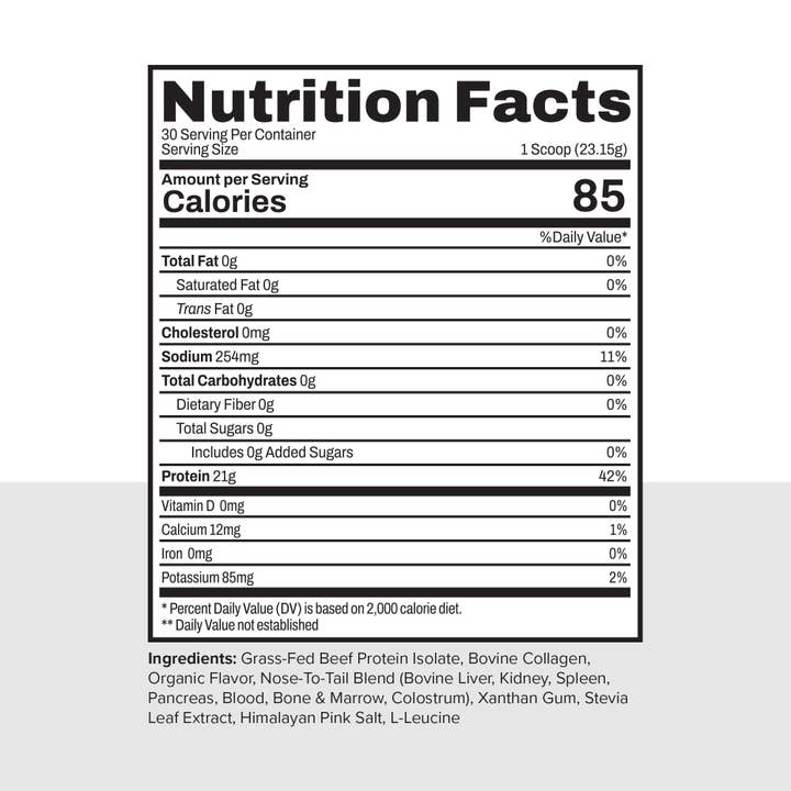 Noble Origins - Wholesale Protein/Superfood Powder - Noble Grass-Fed Beef Protein: Vanilla1