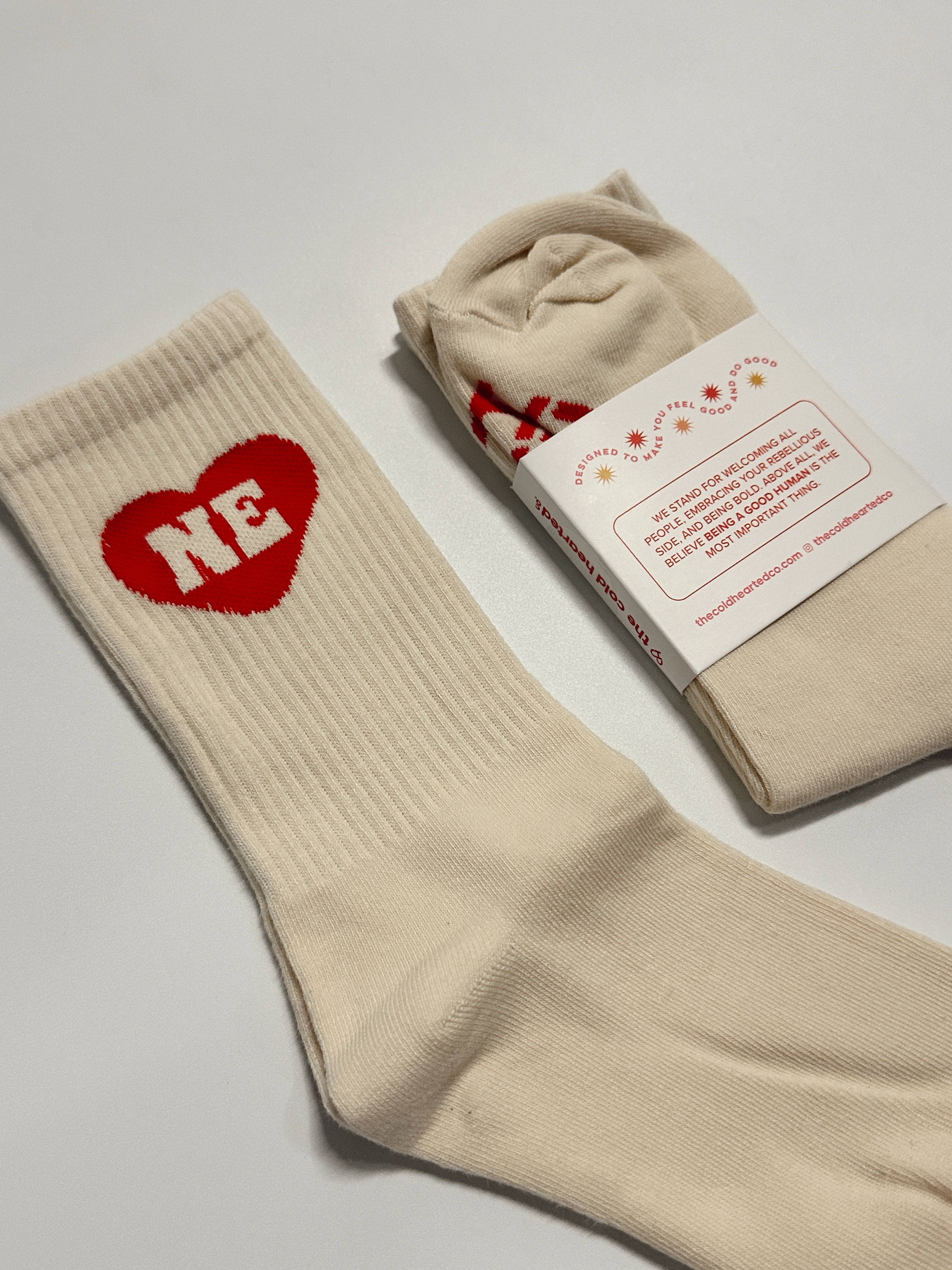 The Cold Hearted Collective - Wholesale Socks - Unisex - Nebraska Heart Crew Socks2