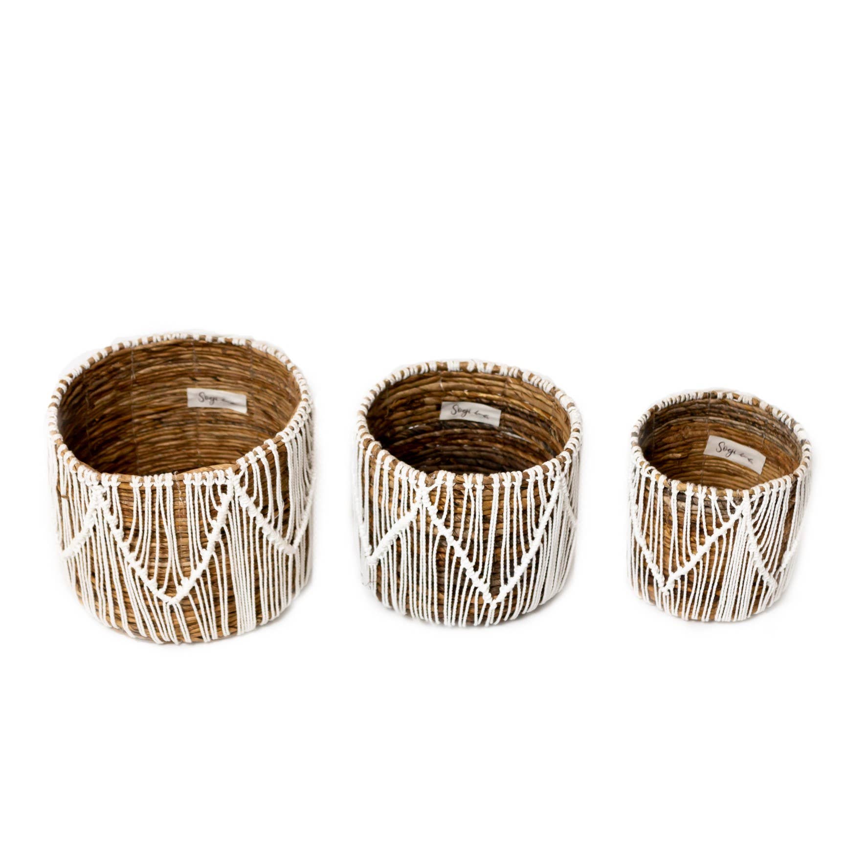 Soeji - Wholesale Basket - Small Woven Seagrass Basket Round Flower Boho Basket ORIS7
