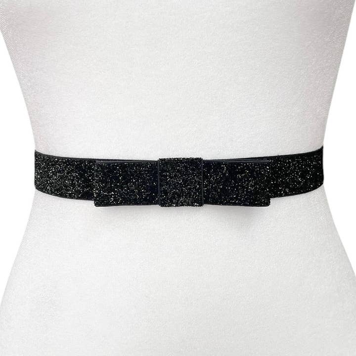 Sparkle Elastic Bow Belt | 3 Colors for wholesale by Melissa Velia