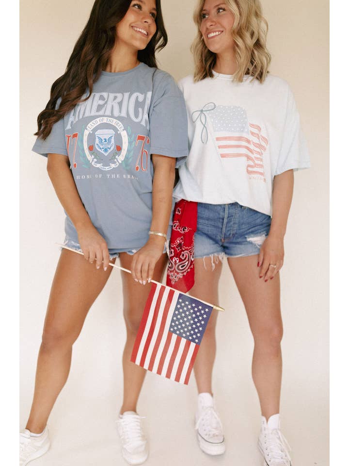 Whitney | Chaudoin Creations - Wholesale Screen Printed T-Shirt - Women's - Land that I love / 4th of July Collection Graphic Tee3