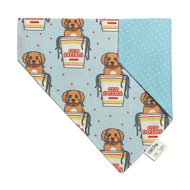 Blue Cup of Doodle Dog Bandana for wholesale by Old Dog, New Style