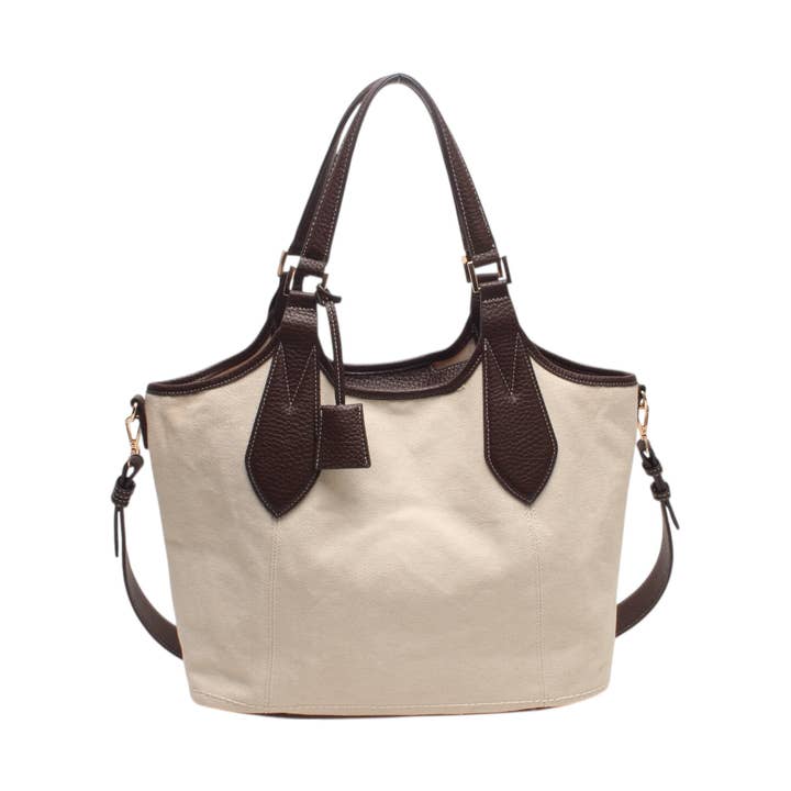 Classic tote bag, shoulder or crossbody carry, linen-effect for wholesale by BESTINI