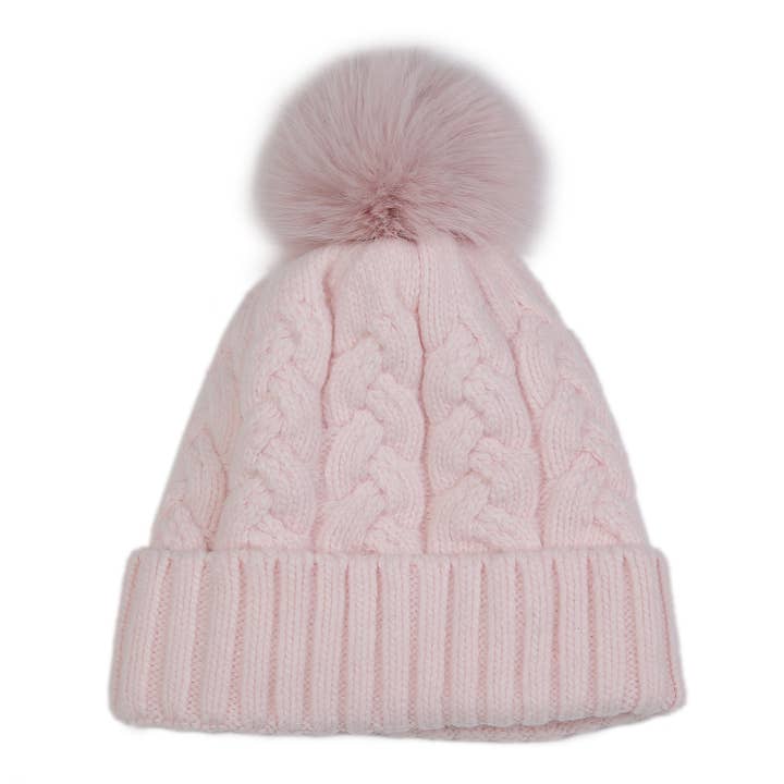 PEACH ACCESSORIES - Wholesale Beanie - Women's - Chunky Knit Pompom Hat SD1116