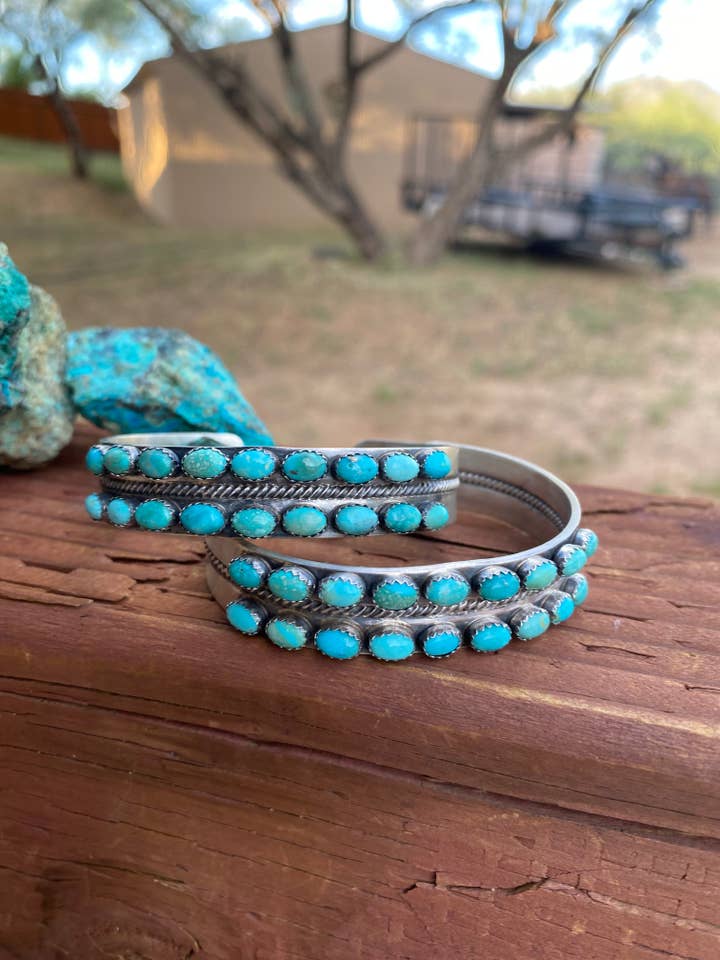 Paul Livingston Pulsera de Plata de Ley con Ojo de Serpiente y Turquesa Carico Lake Jumbo para venta al por mayor de Nizhonitradersllc