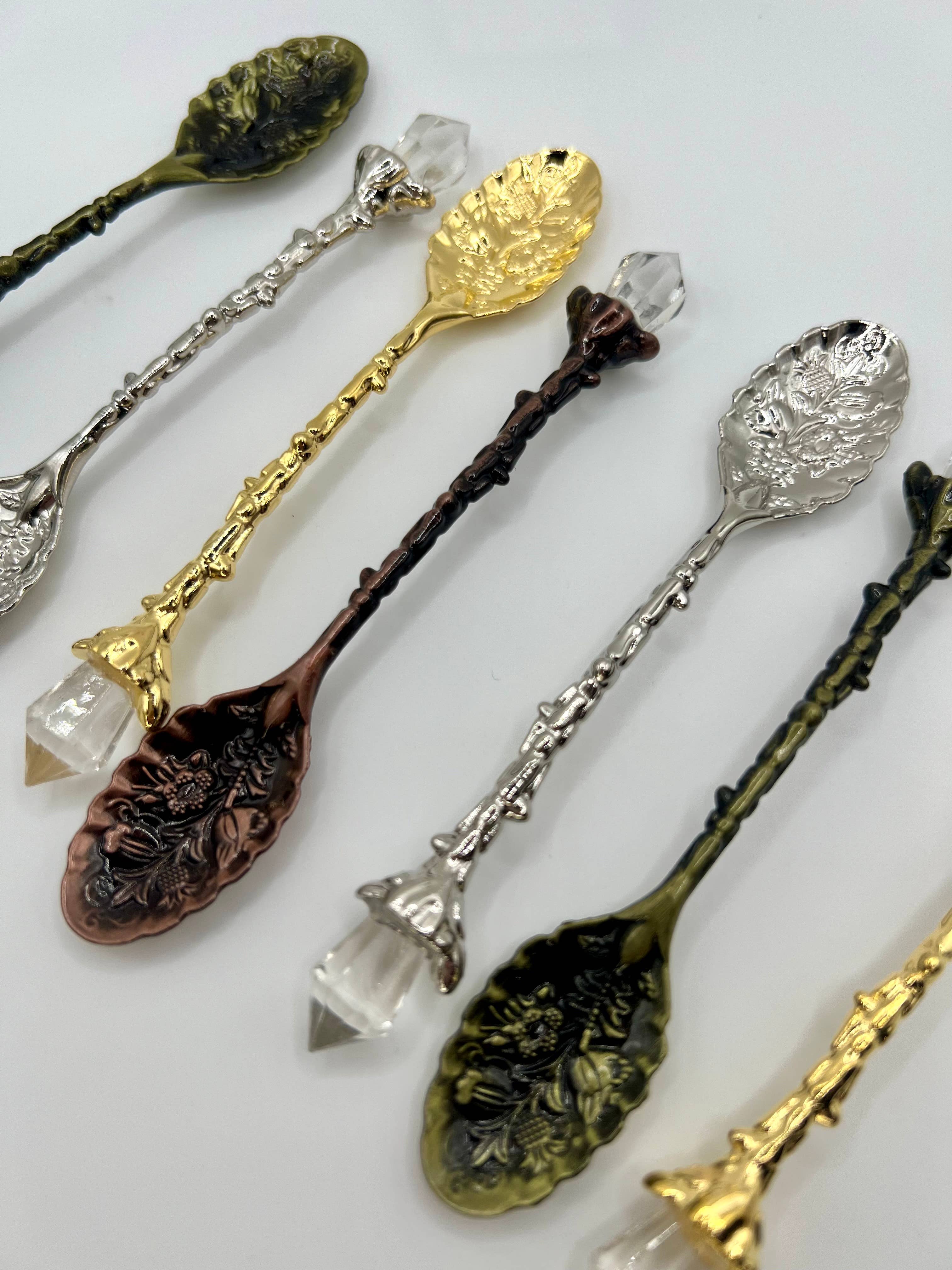 Oils and Auras - Wholesale Kitchen Spoon - Crystal Tea Spoon - Decorative Crystal Witch Spoon3