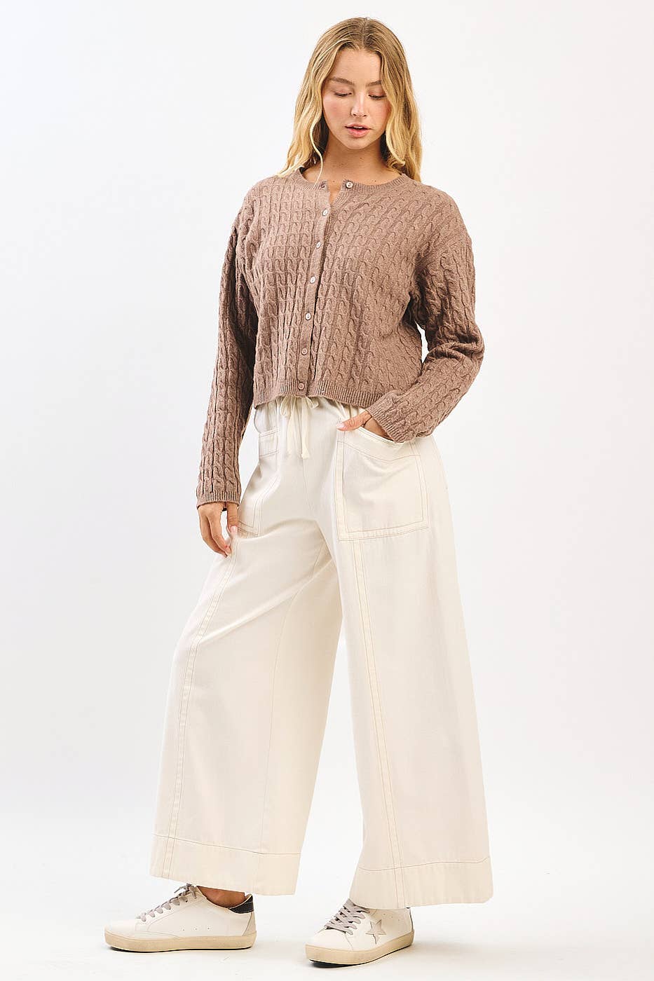 mittoshop - Wholesale Pants - Women's - MINERAL WASH WIDE LEG ELASTIC WAIST TWILL PANTS16